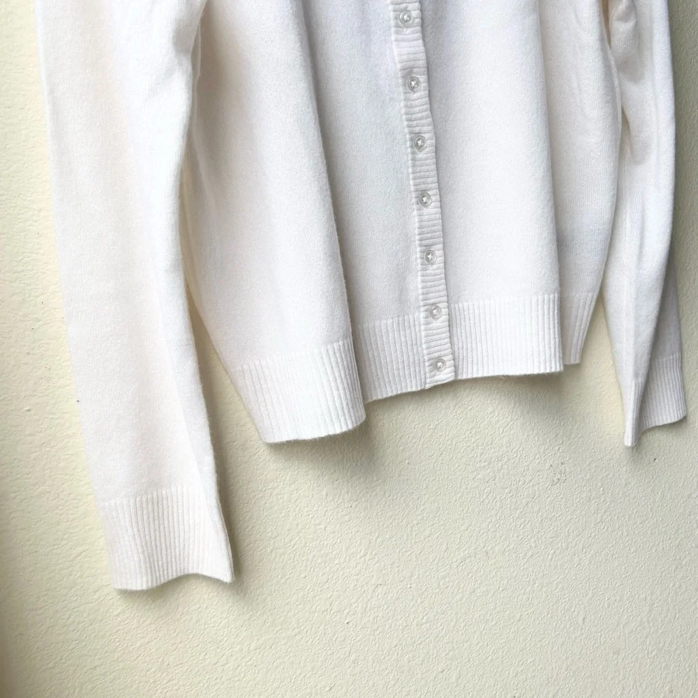 NWOT J. Crew Perfect Cashmere Cardigan in Snow Cream White Sz XL